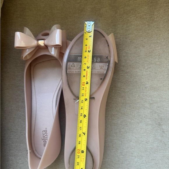 Melissa Big Bows Jelly Ballet Flats Blush Pink Size US 8 EU 39 - Picture 9 of 9